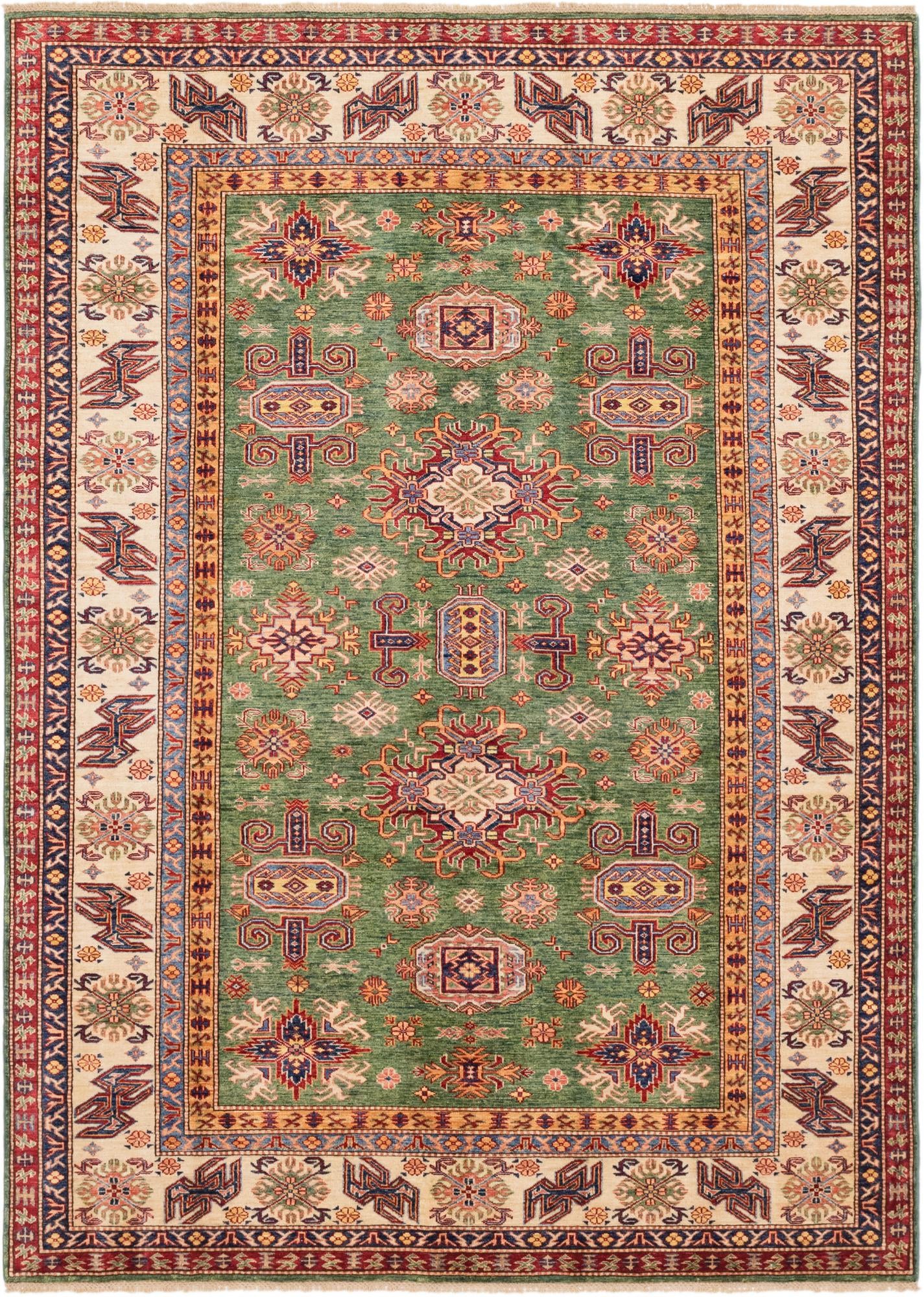 6' 8 x 9' 6 Hand Knotted Kazak Oriental Rug