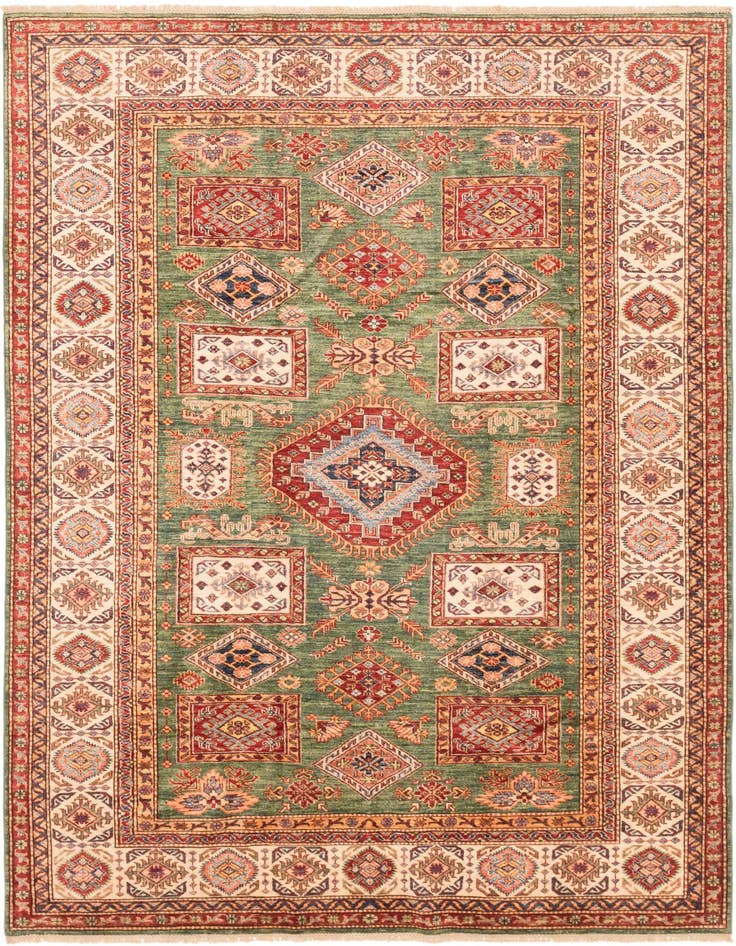 Detail image of 6' 6 x 9' 2 Hand Knotted Kazak Oriental Rug