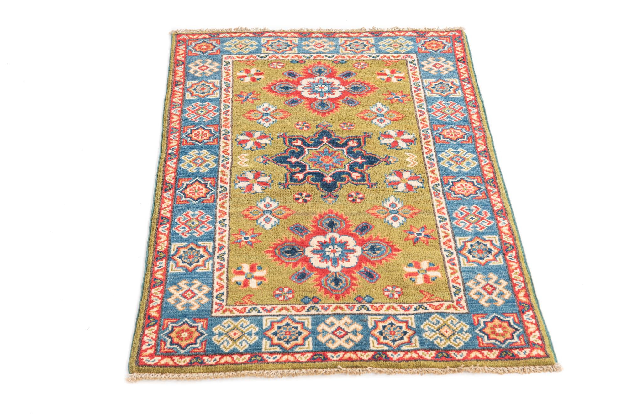 2' 8 x 4' Hand Knotted Kazak Rug