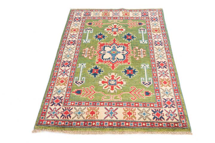 3' 4 x 4' 9 Hand Knotted Kazak Rug