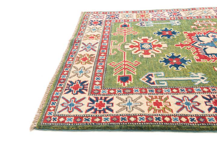 3' 4 x 4' 9 Hand Knotted Kazak Rug