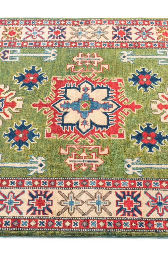 3' 4 x 4' 9 Hand Knotted Kazak Rug