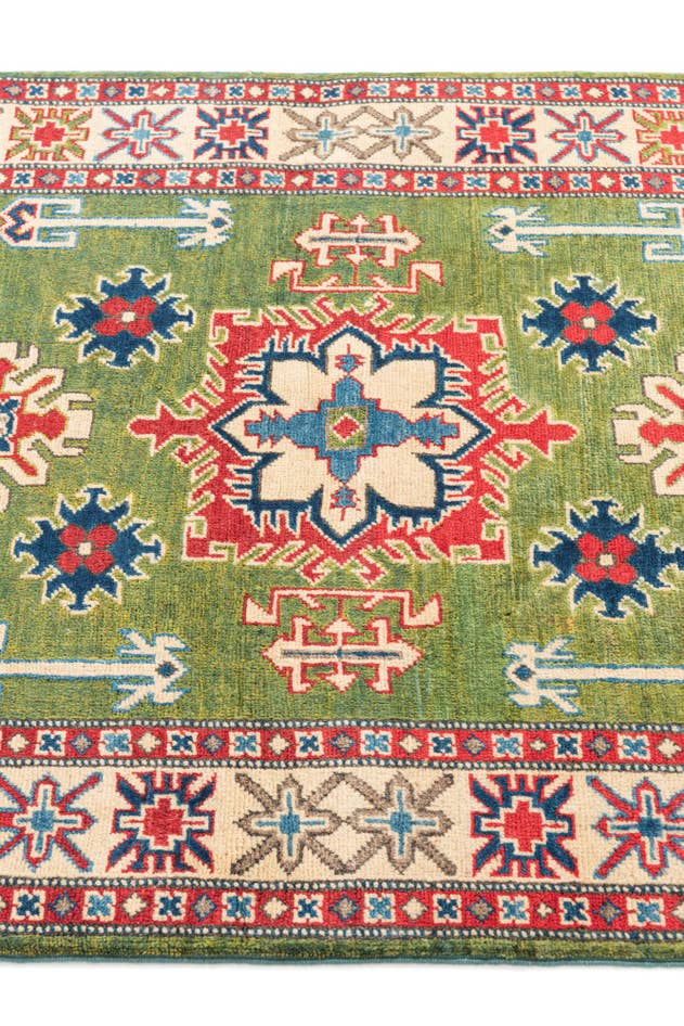 Detail image of 3' 4 x 4' 9 Hand Knotted Kazak Rug