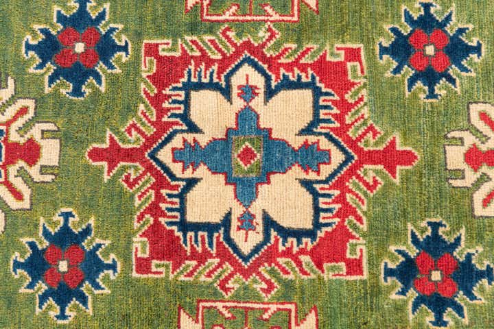3' 4 x 4' 9 Hand Knotted Kazak Rug