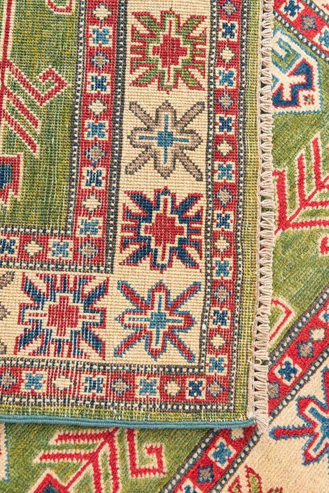 3' 4 x 4' 9 Hand Knotted Kazak Rug