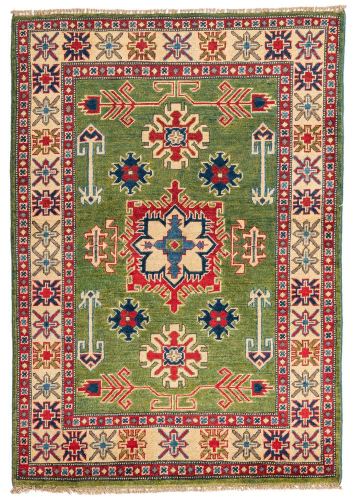 3' 4 x 4' 9 Hand Knotted Kazak Rug