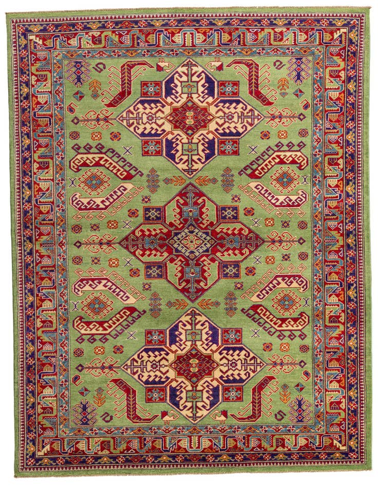 Detail image of 6' 8 x 10' Hand Knotted Kazak Rug