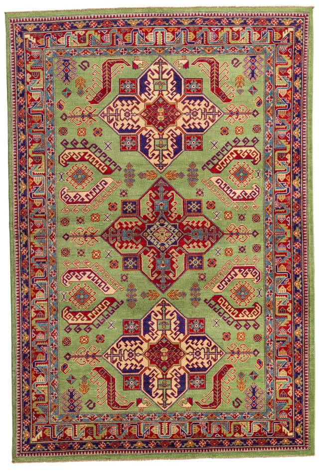 Detail image of 6' 8 x 10' Hand Knotted Kazak Rug