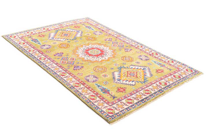 4' x 6' 2 Hand Knotted Kazak Rug