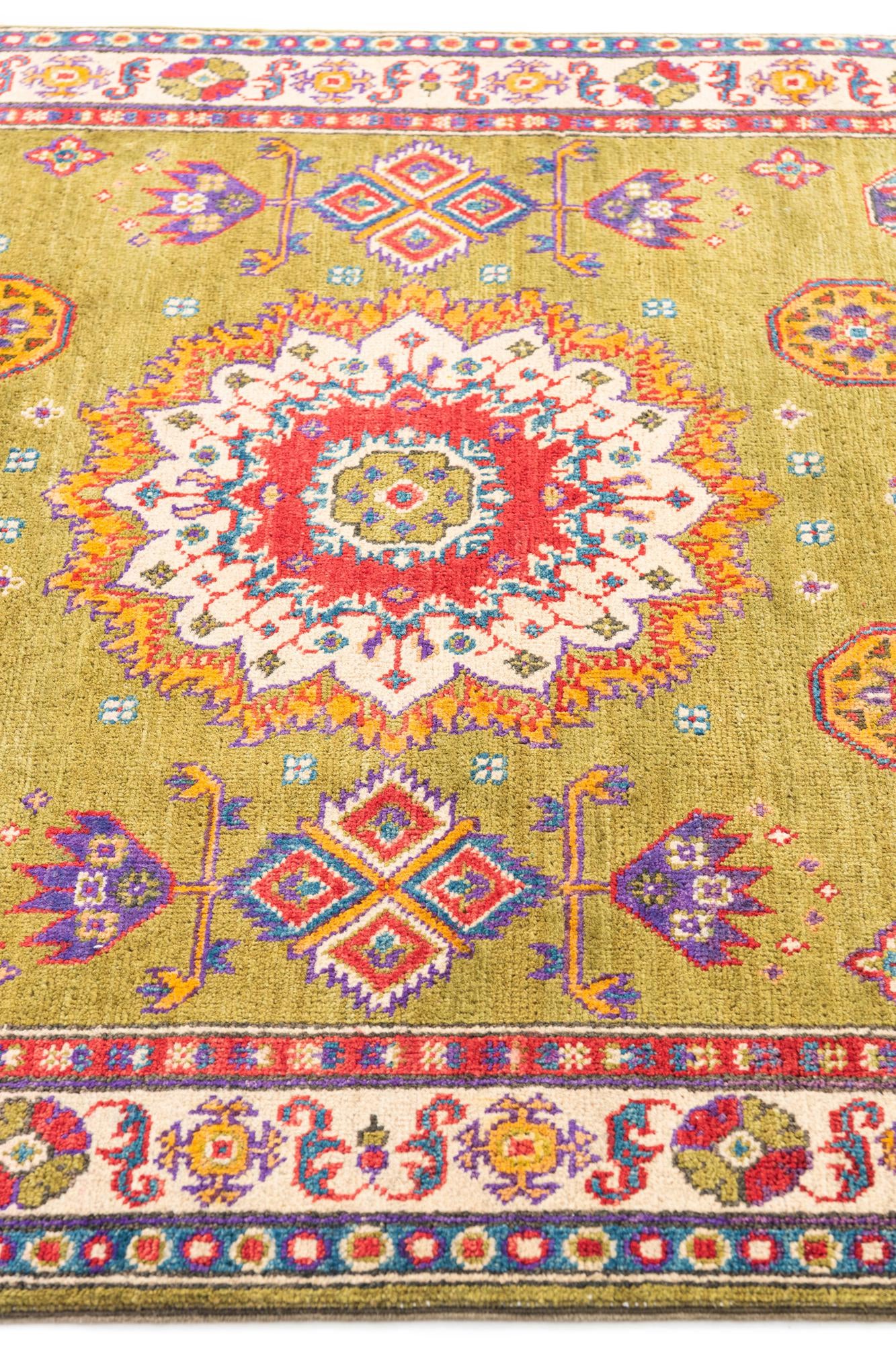 4' x 6' 2 Hand Knotted Kazak Rug