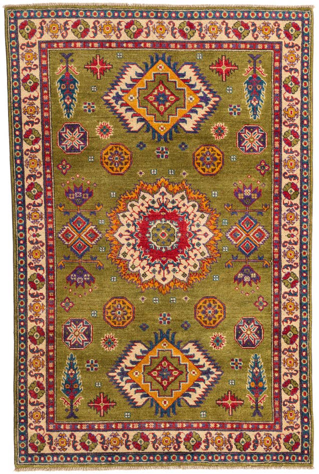 Detail image of 4' x 6' 2 Hand Knotted Kazak Rug