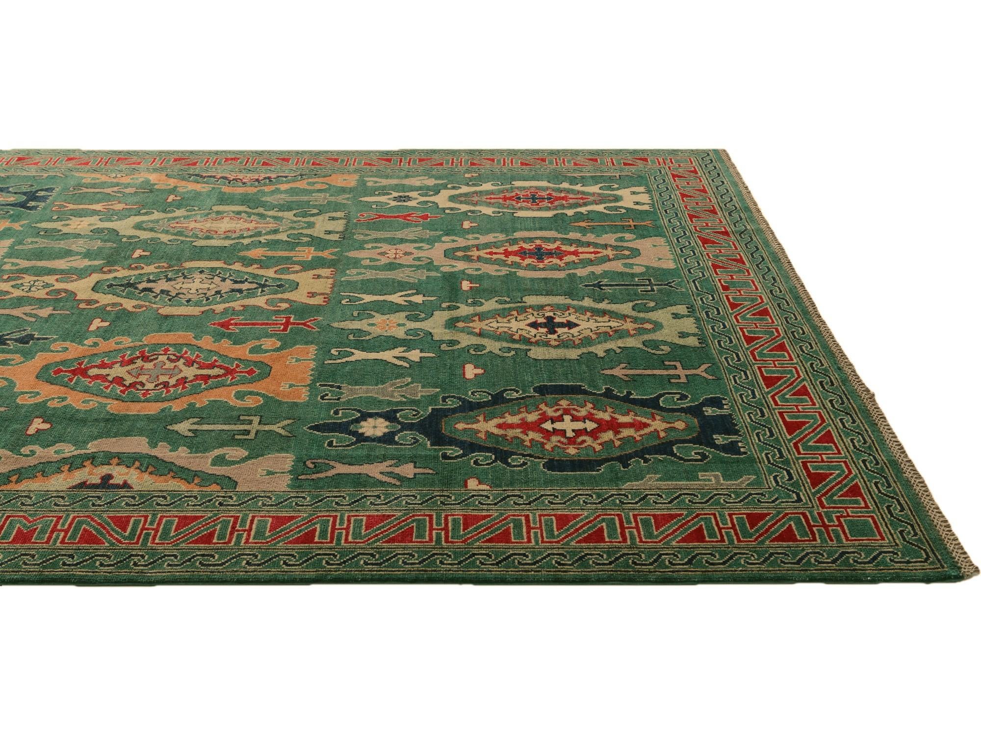 6' 9 x 9' 9 Hand Knotted Kazak Rug
