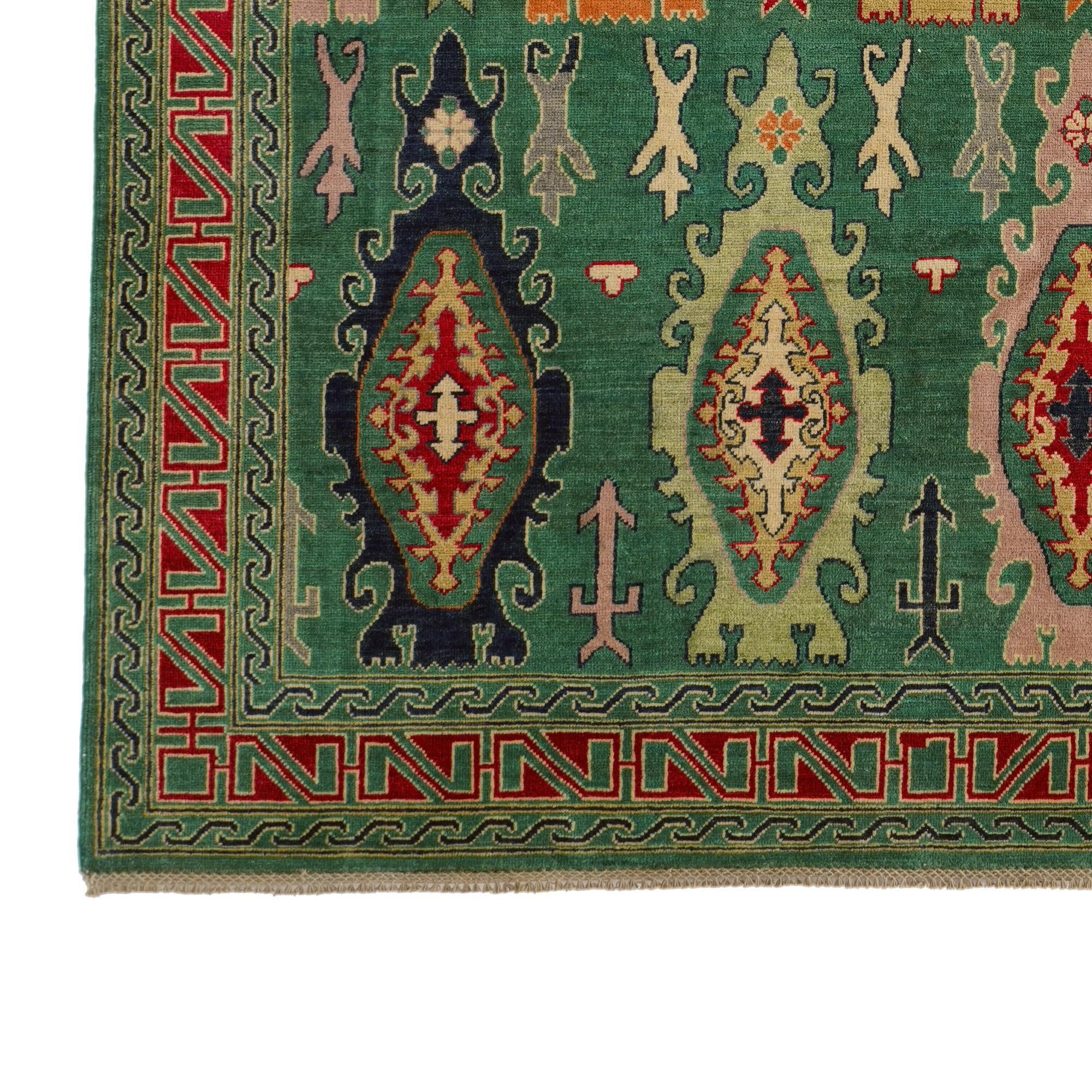 6' 9 x 9' 9 Hand Knotted Kazak Rug