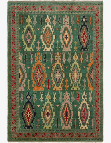 6' 9 x 9' 9 Hand Knotted Kazak Rug