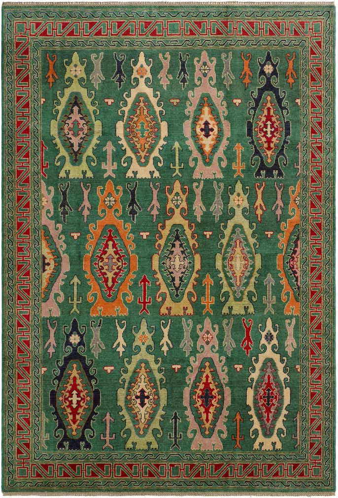 6' 9 x 9' 9 Hand Knotted Kazak Rug