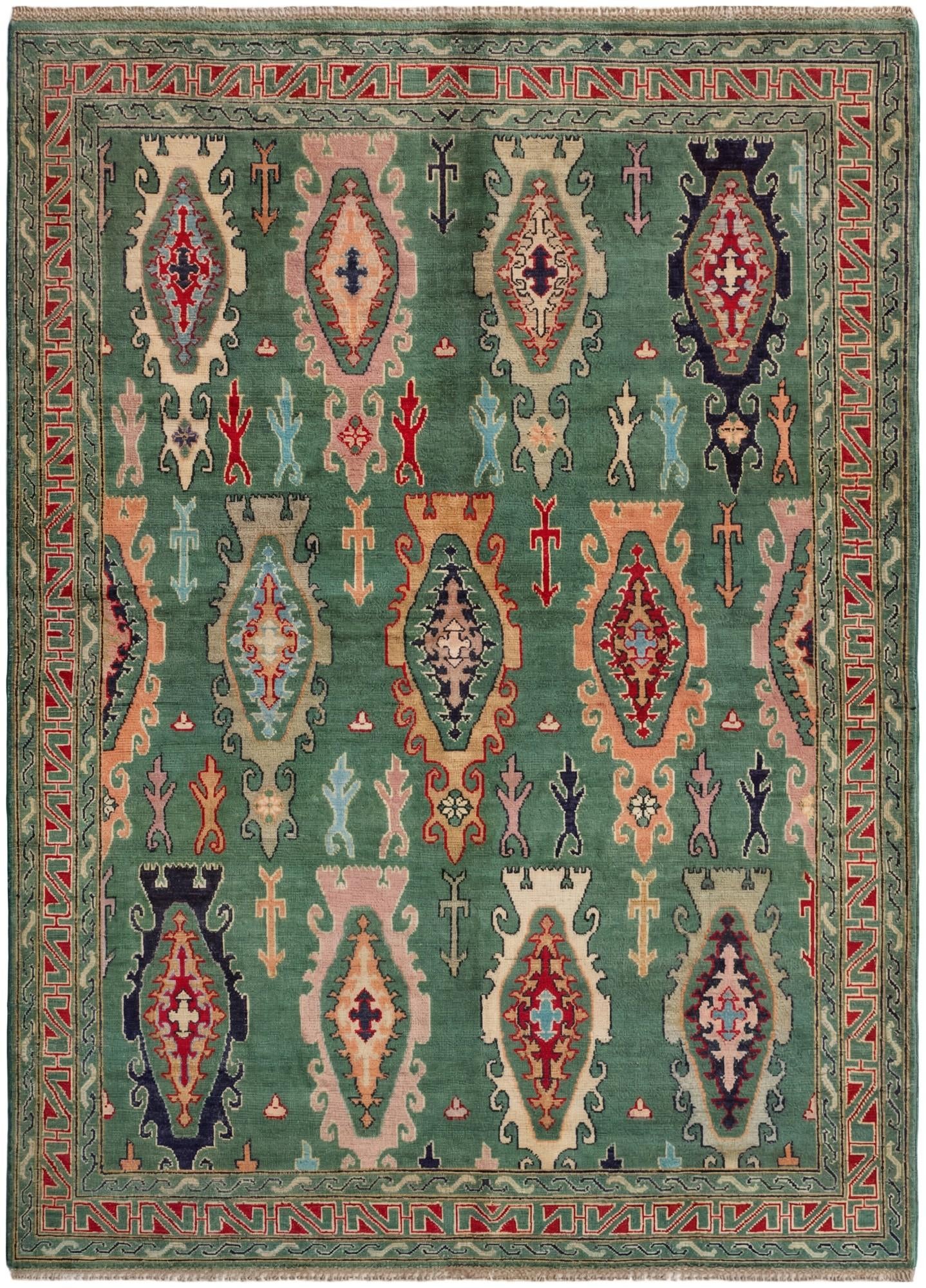 5' 9 x 7' 9 Hand Knotted Kazak Rug