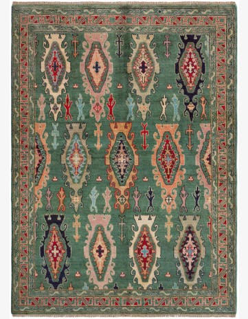 5' 9 x 7' 9 Hand Knotted Kazak Rug