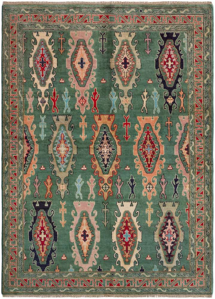 5' 9 x 7' 9 Hand Knotted Kazak Rug