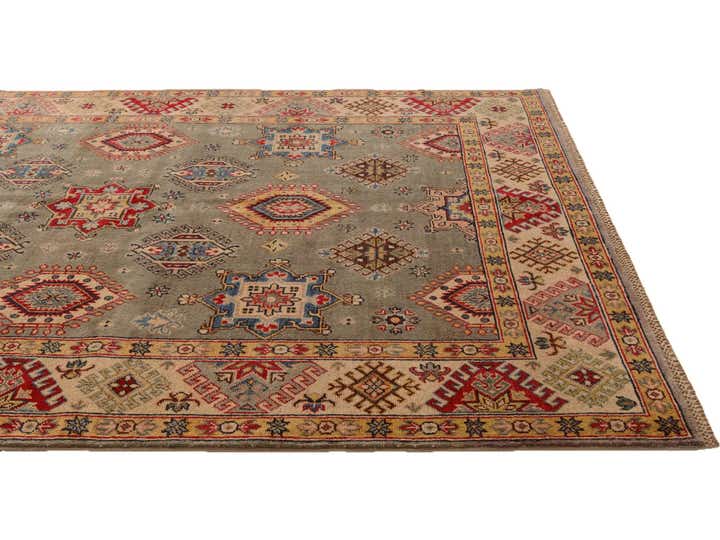 5' 8 x 8' 1 Hand Knotted Kazak Rug