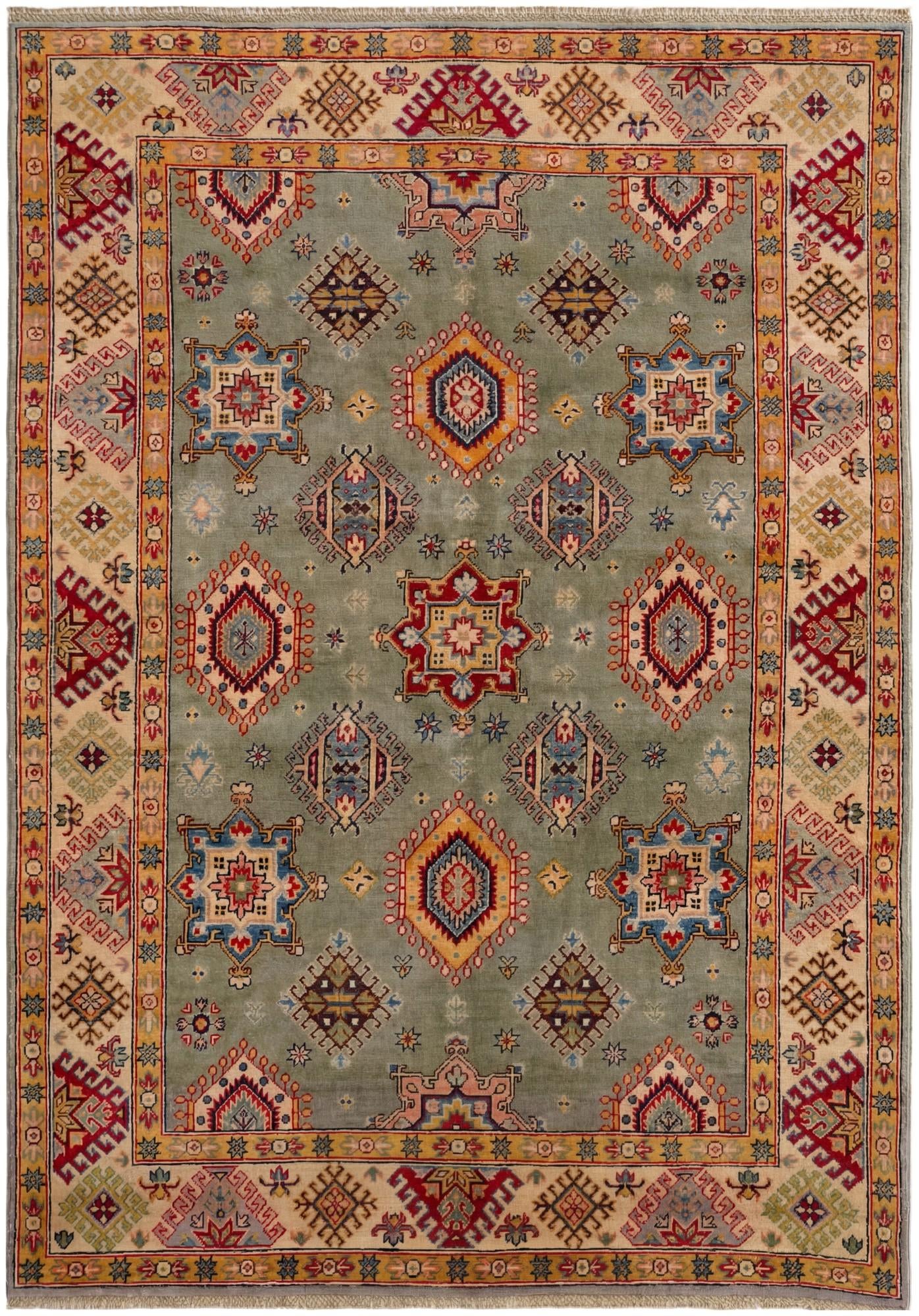 5' 8 x 8' 1 Hand Knotted Kazak Rug