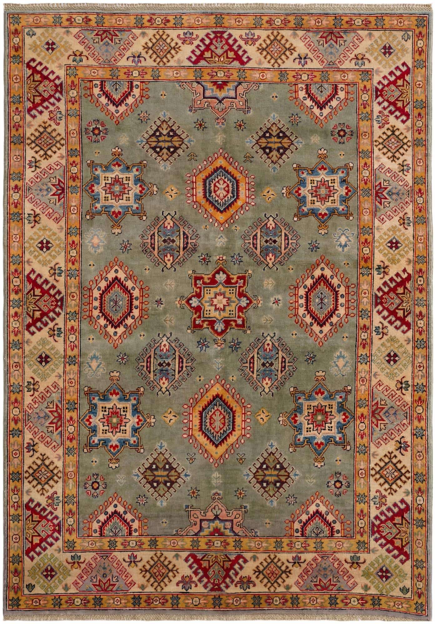 5' 8 x 8' 1 Hand Knotted Kazak Rug