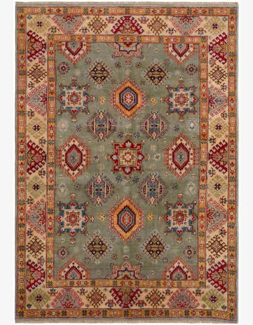 5' 8 x 8' 1 Hand Knotted Kazak Rug