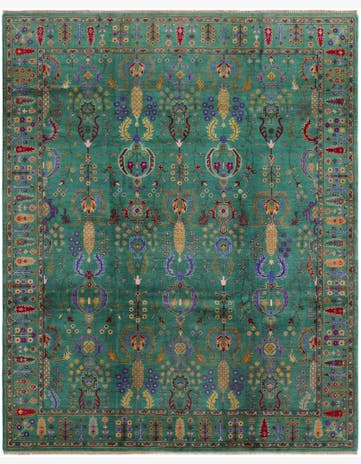 7' 10 x 9' 8 Hand Knotted Kazak Rug