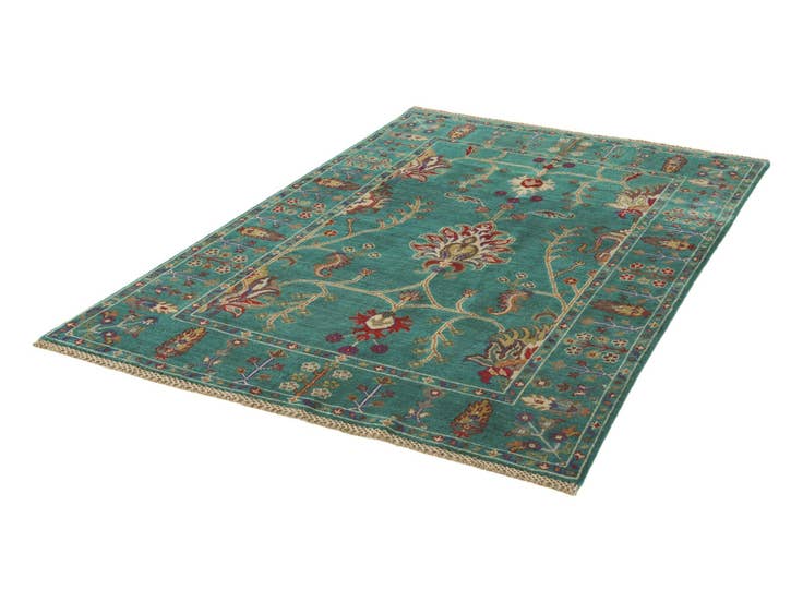 Detail image of 3' 10 x 5' 10 Hand Knotted Kazak Rug