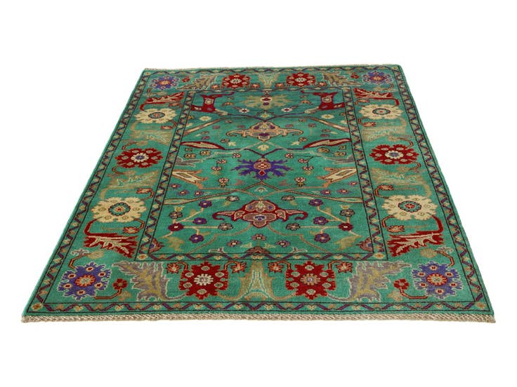 Detail image of 4' 2 x 6' 1 Hand Knotted Kazak Rug