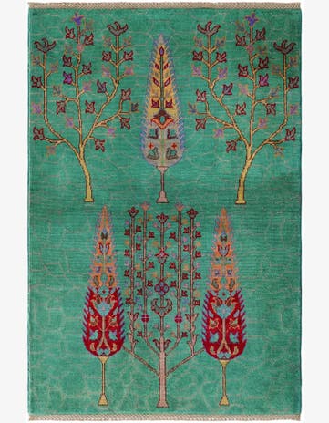 3' 3 x 4' 10 Hand Knotted Kazak Rug