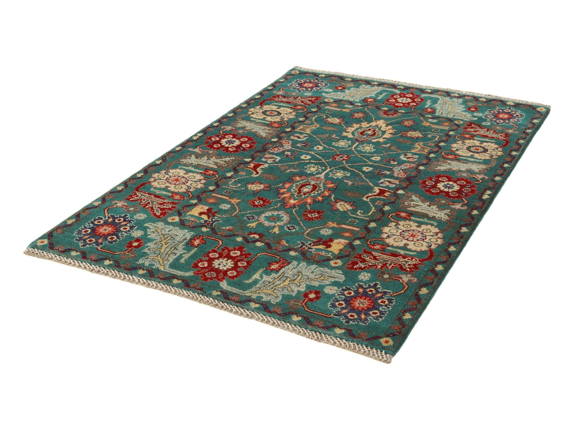 3' 2 x 4' 11 Hand Knotted Kazak Rug