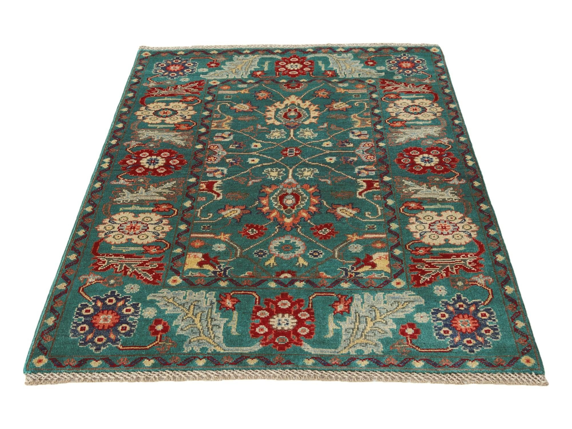 3' 2 x 4' 11 Hand Knotted Kazak Rug