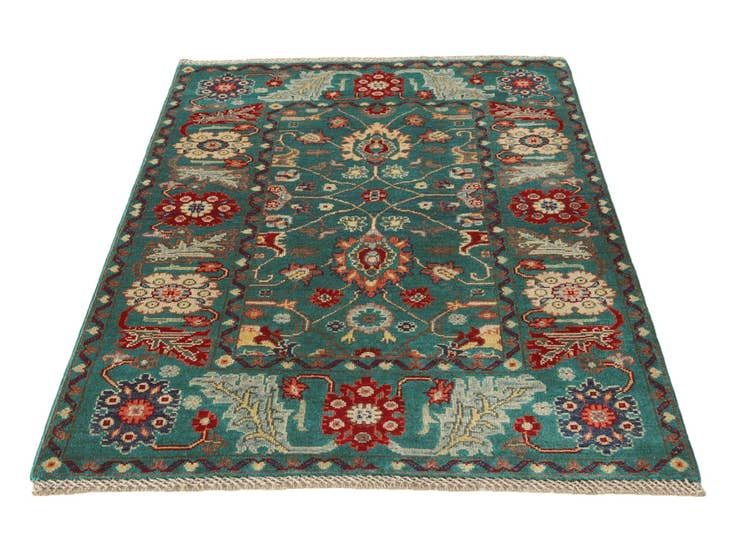 Detail image of 3' 2 x 4' 11 Hand Knotted Kazak Rug