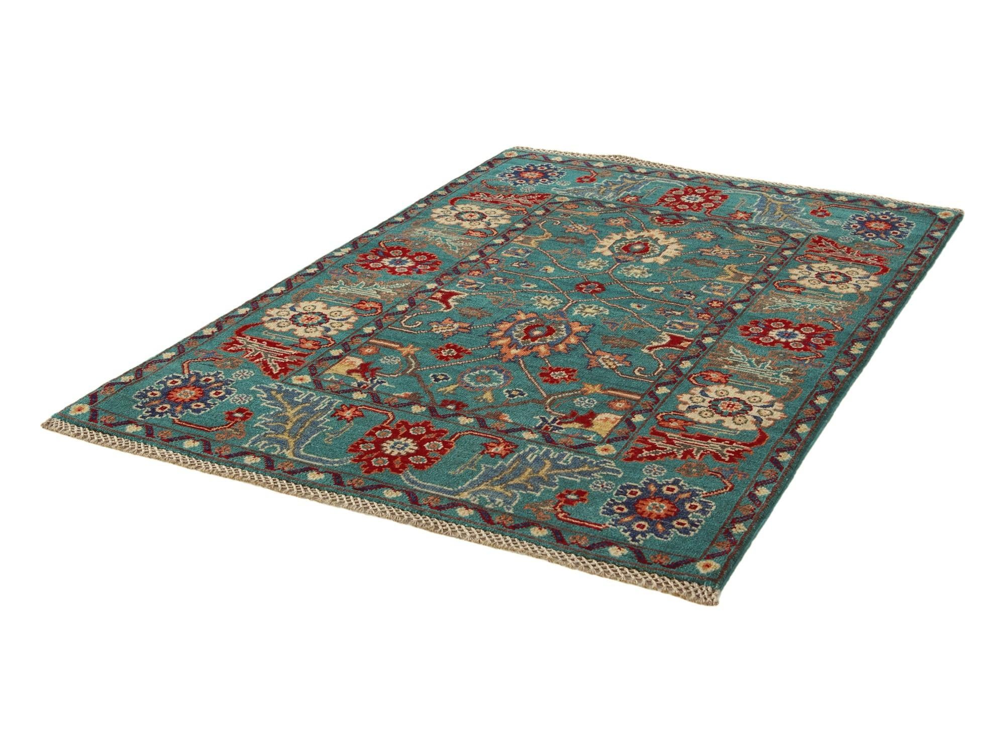 3' 4 x 4' 10 Hand Knotted Kazak Rug