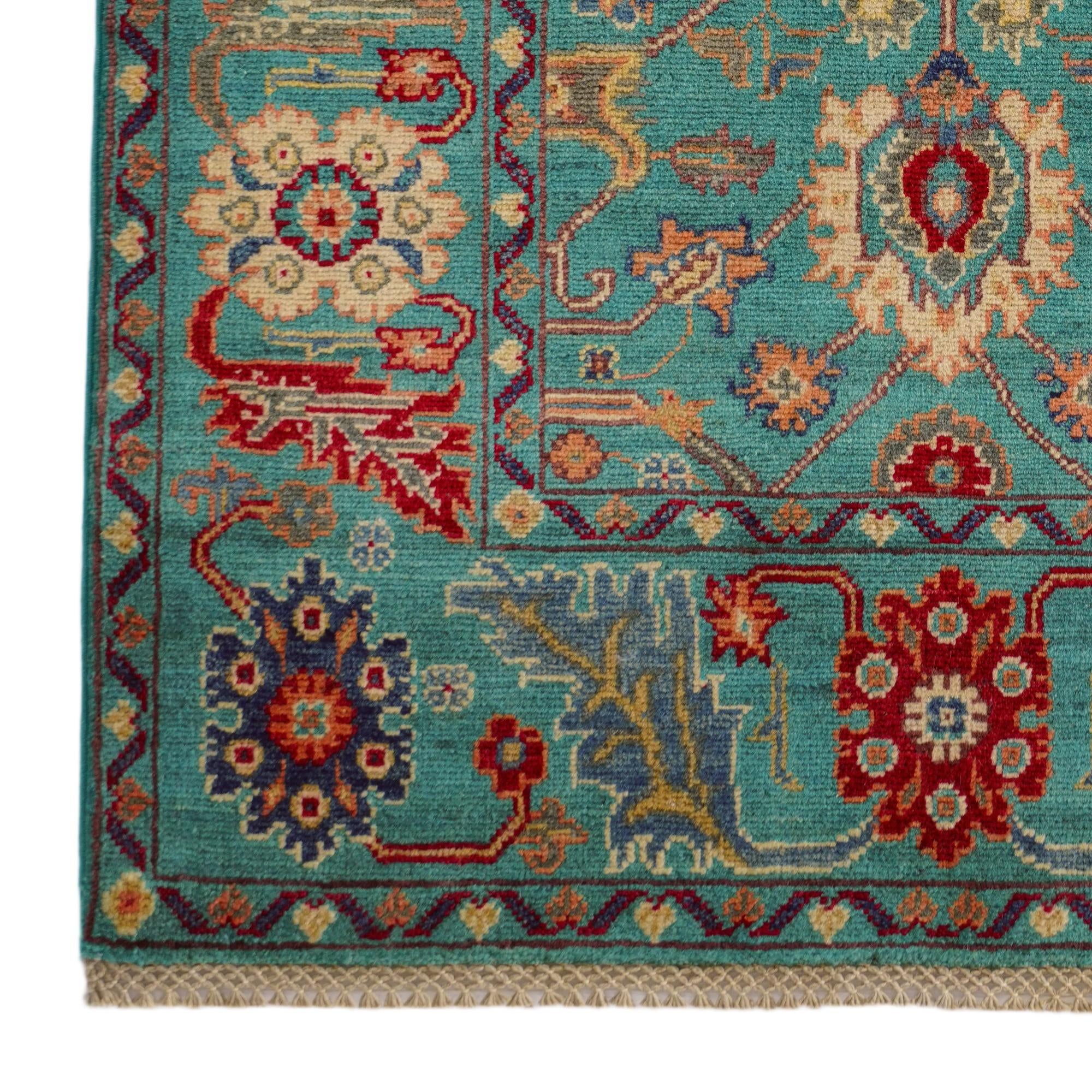 3' 4 x 4' 10 Hand Knotted Kazak Rug