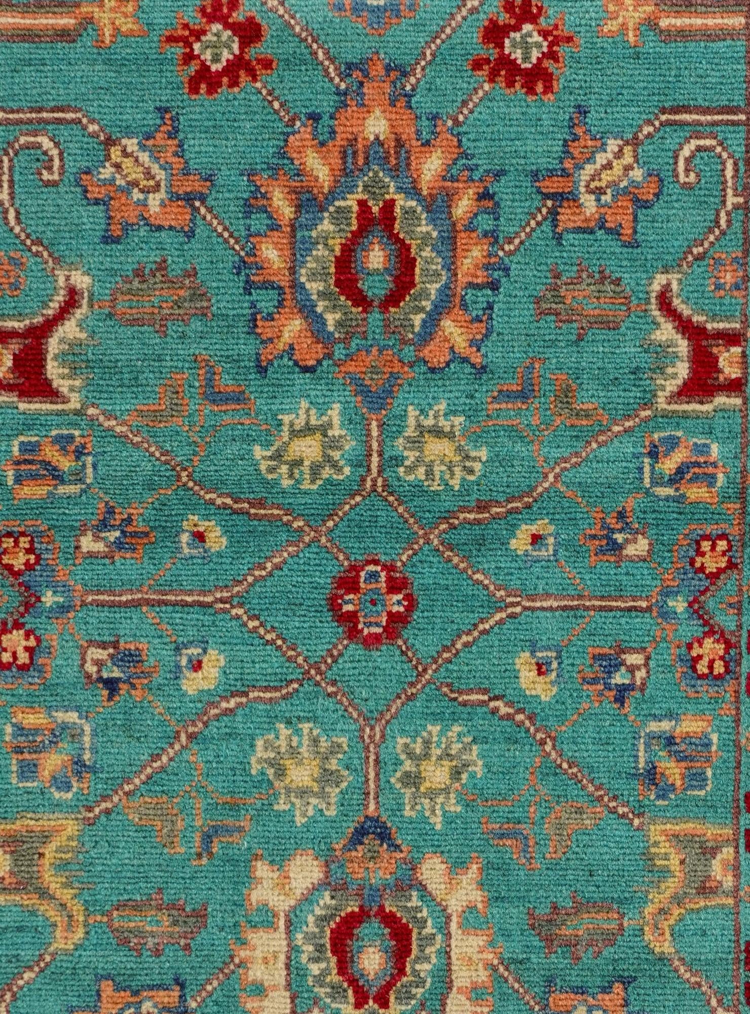 3' 4 x 4' 10 Hand Knotted Kazak Rug