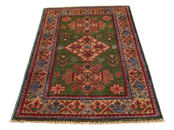 1' 11 x 3' 2 Hand Knotted Kazak Rug