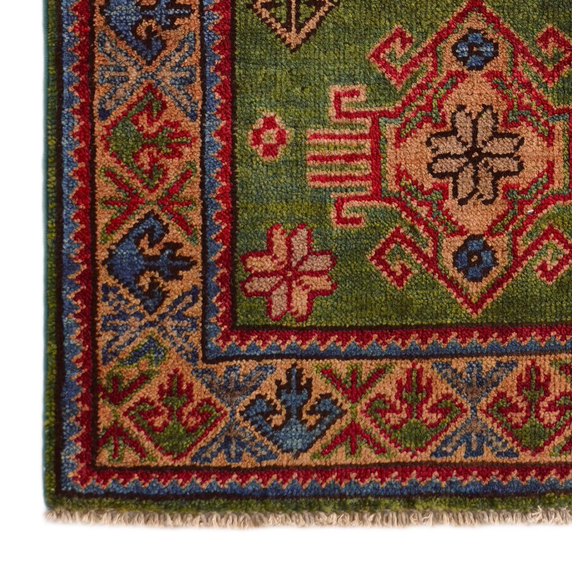 1' 11 x 3' 2 Hand Knotted Kazak Rug