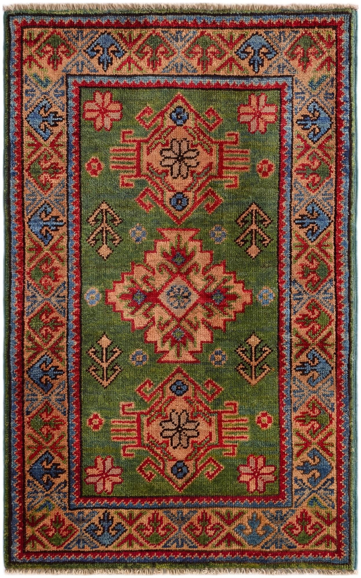 1' 11 x 3' 2 Hand Knotted Kazak Rug