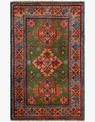 1' 11 x 3' 2 Hand Knotted Kazak Rug