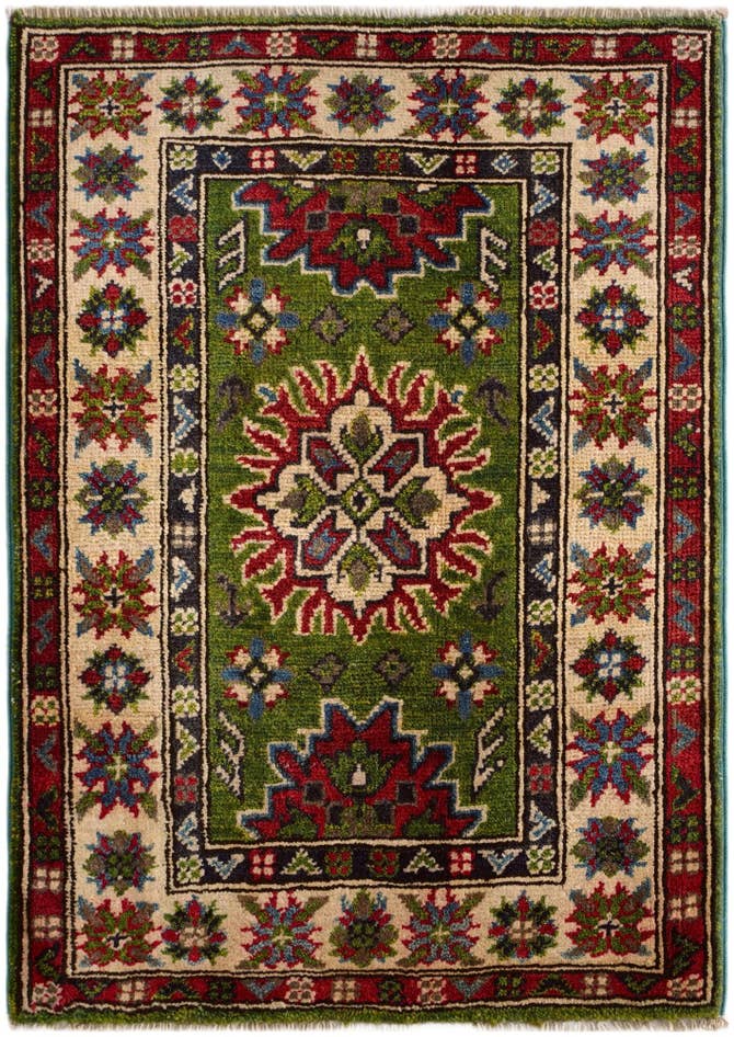 Detailansicht von 65cm x 90cm Handgeknüpft Kazak Teppich