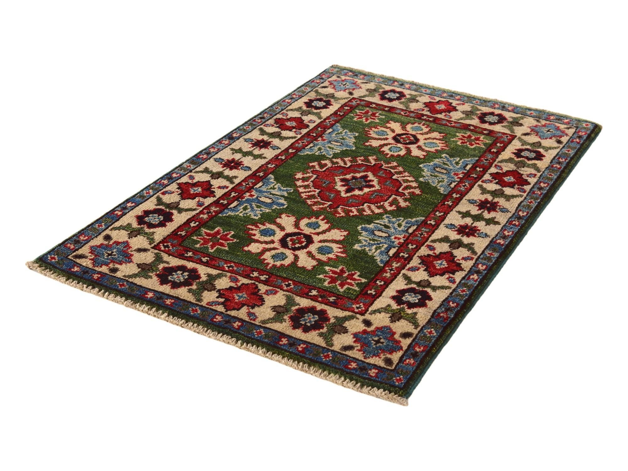 1' 11 x 2' 11 Hand Knotted Kazak Rug