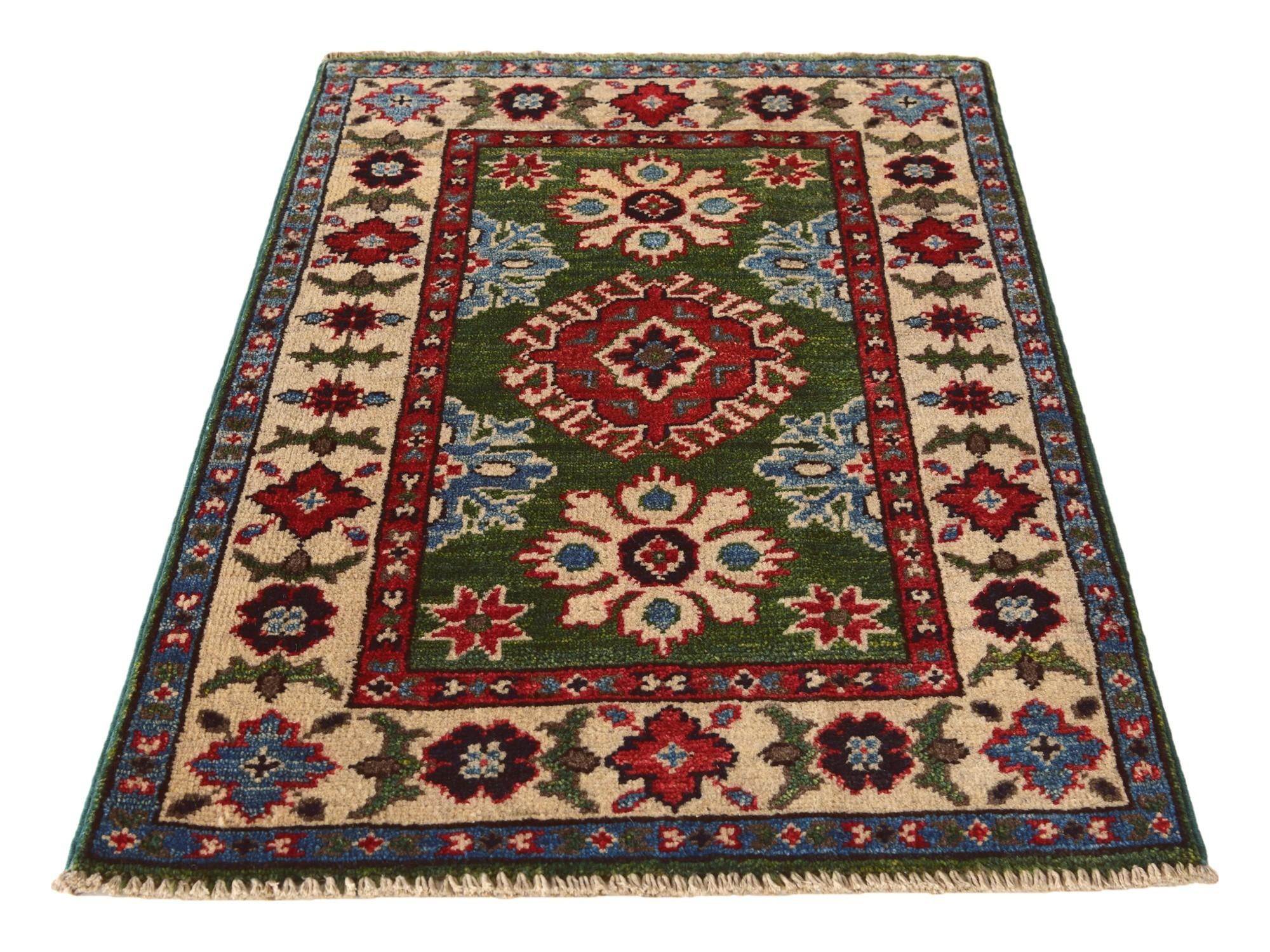 1' 11 x 2' 11 Hand Knotted Kazak Rug
