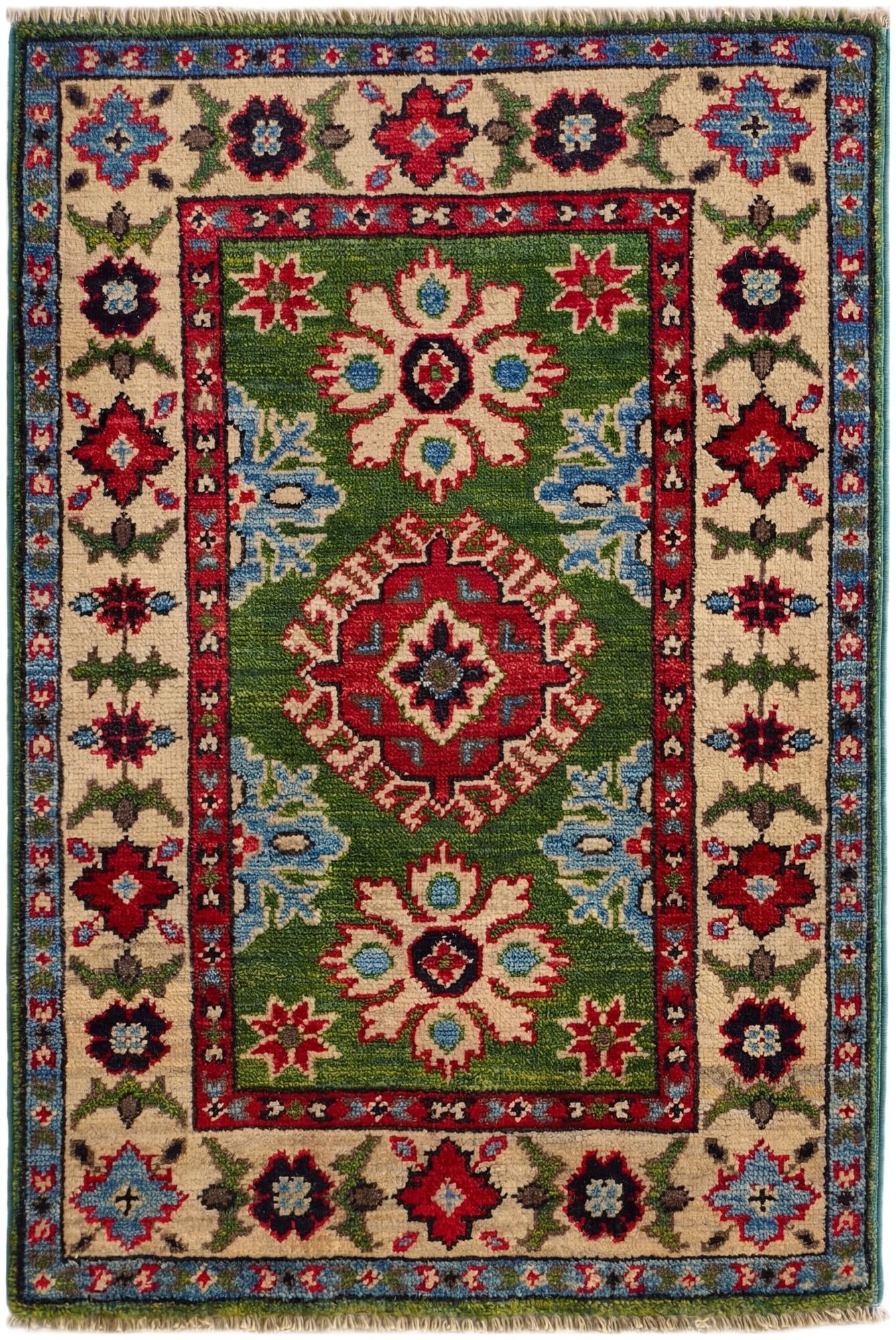 1' 11 x 2' 11 Hand Knotted Kazak Rug