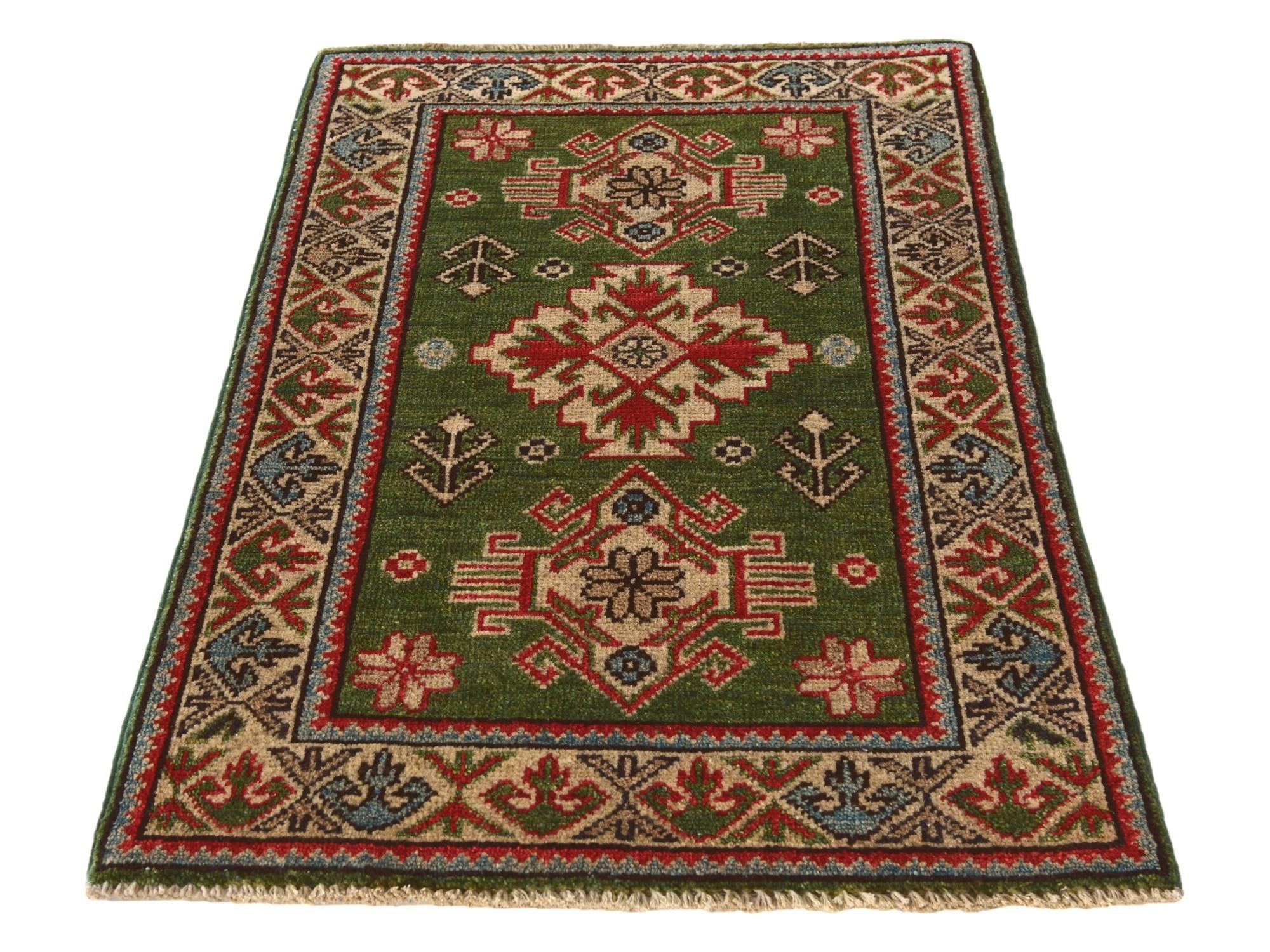 2' x 3' 1 Hand Knotted Kazak Rug