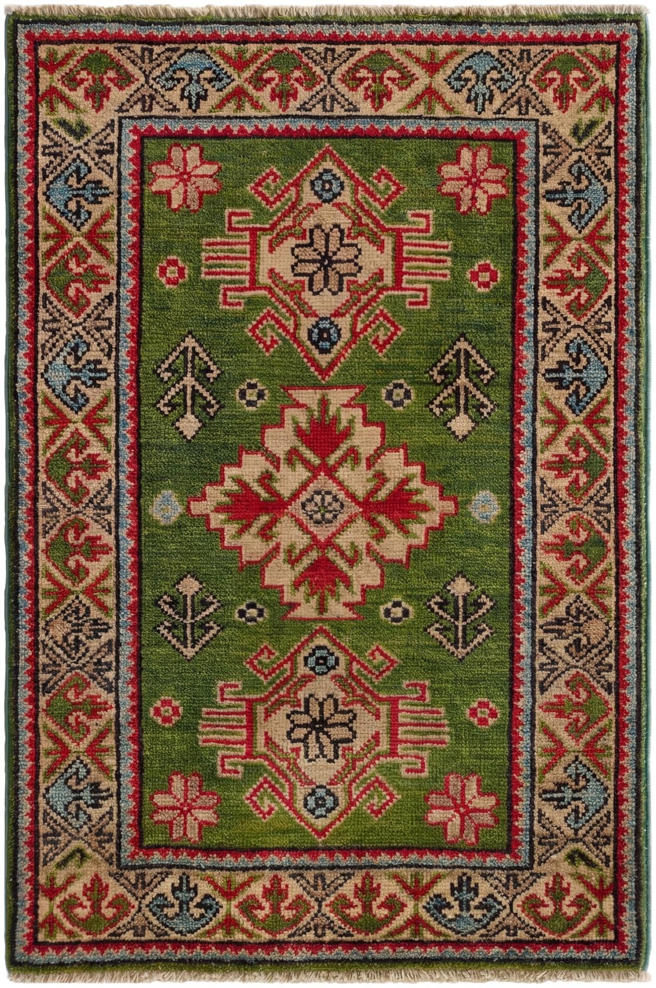 2' x 3' 1 Hand Knotted Kazak Rug
