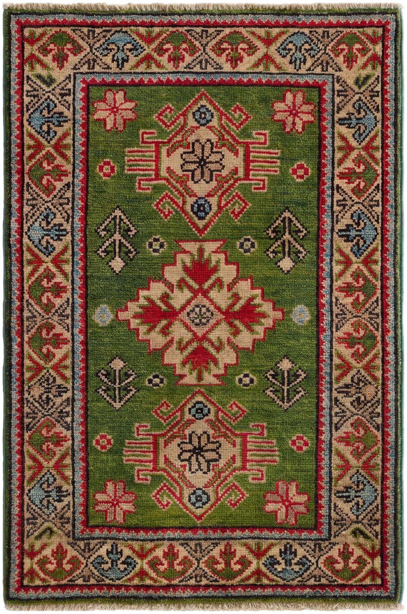 2' x 3' 1 Hand Knotted Kazak Rug