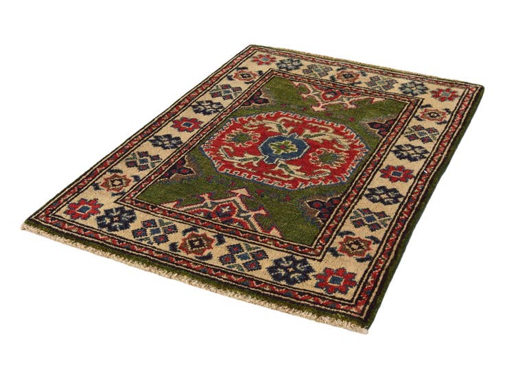 Detail image of 2' 1 x 2' 11 Hand Knotted Kazak Rug