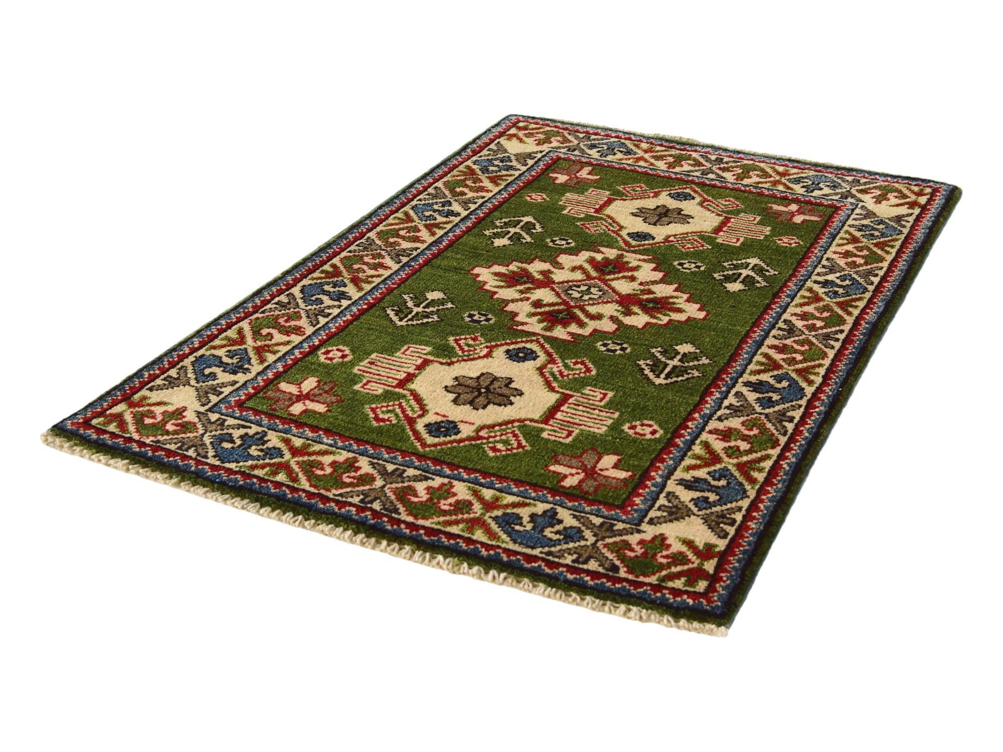 1' 11 x 2' 11 Hand Knotted Kazak Rug