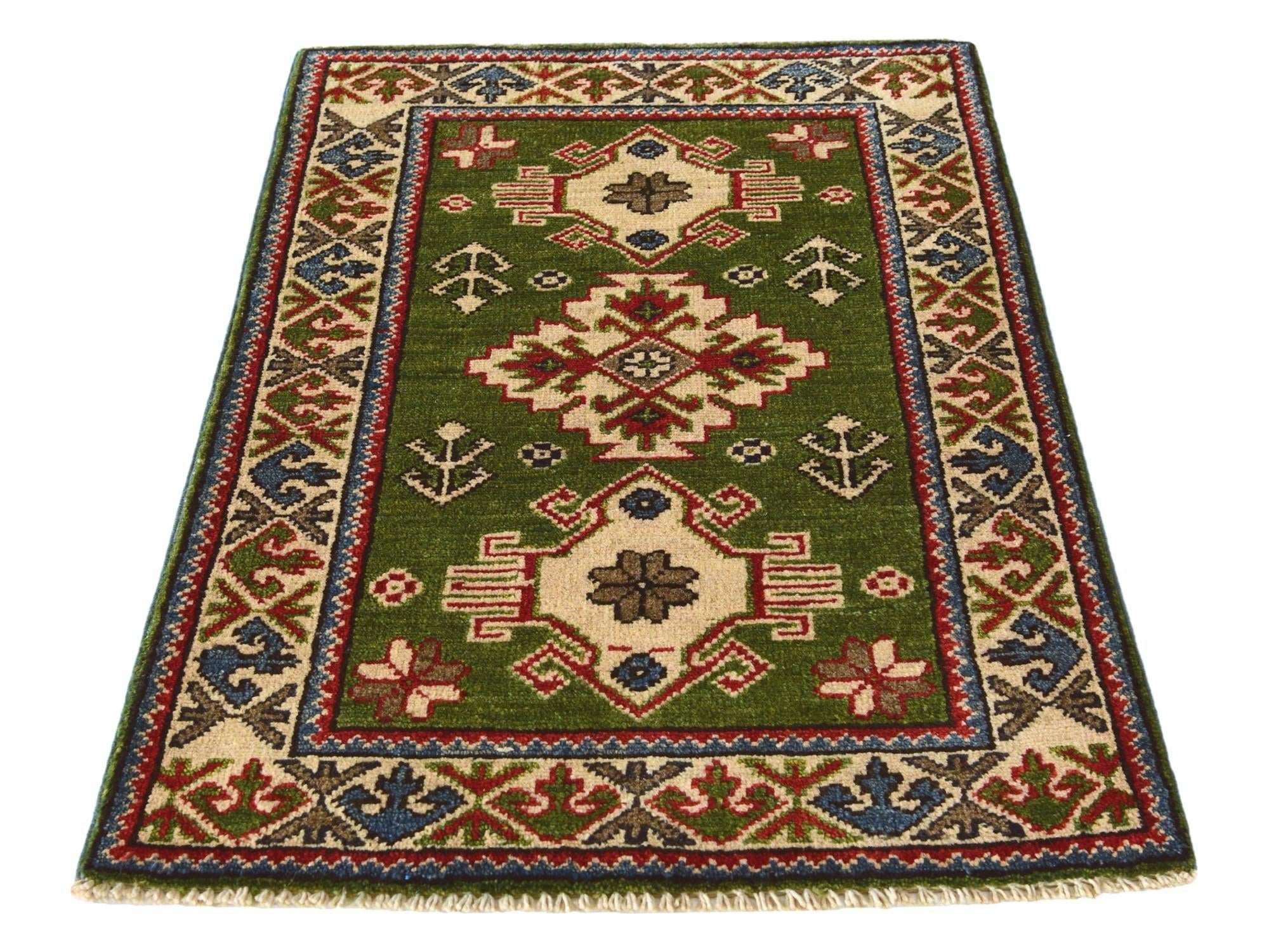 1' 11 x 2' 11 Hand Knotted Kazak Rug